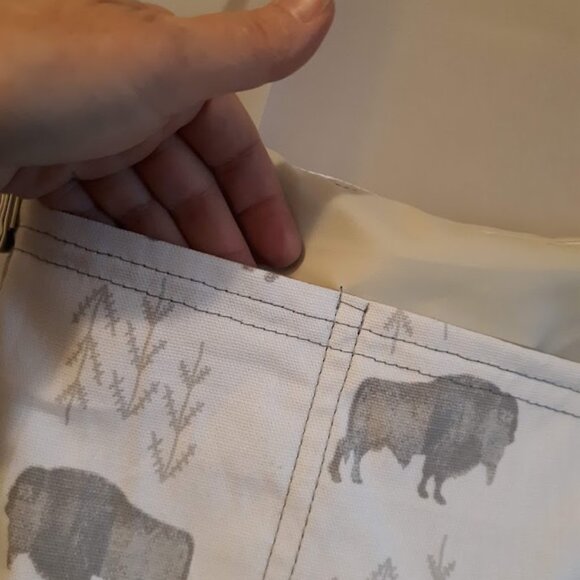 NEW Southwestern Faux Leather & Canvas Buffalo print mini Tote bag Purse Ivory - Picture 6 of 10